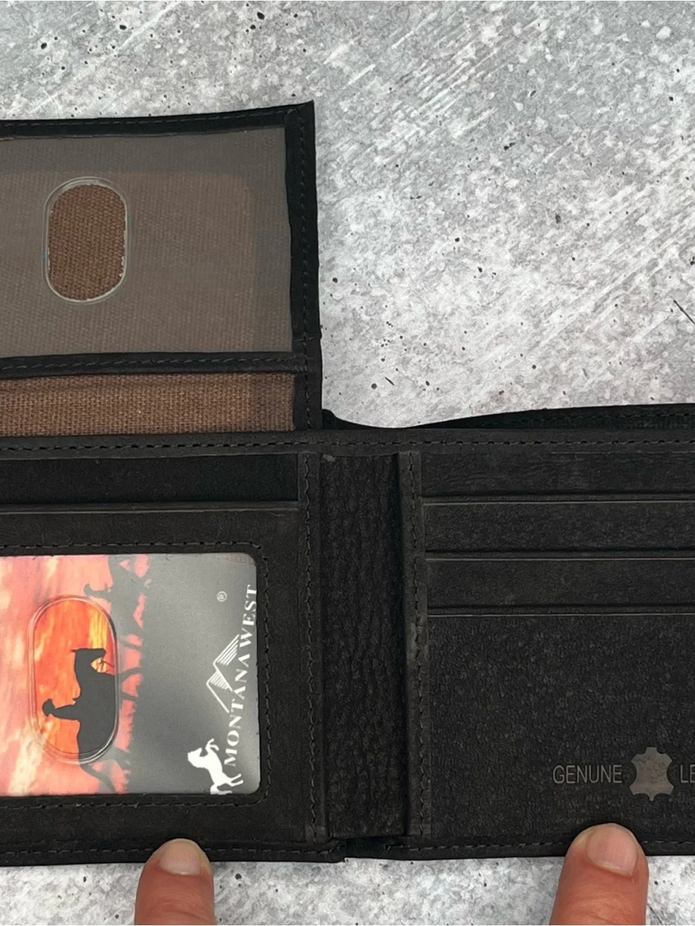Montana West Black Men's Leather Card & Key Holder with Embossed Logo